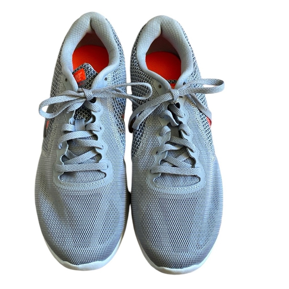 EUC Women’s Nike Revolution 3W Grey & Coral Running Sneakers Size 9.5